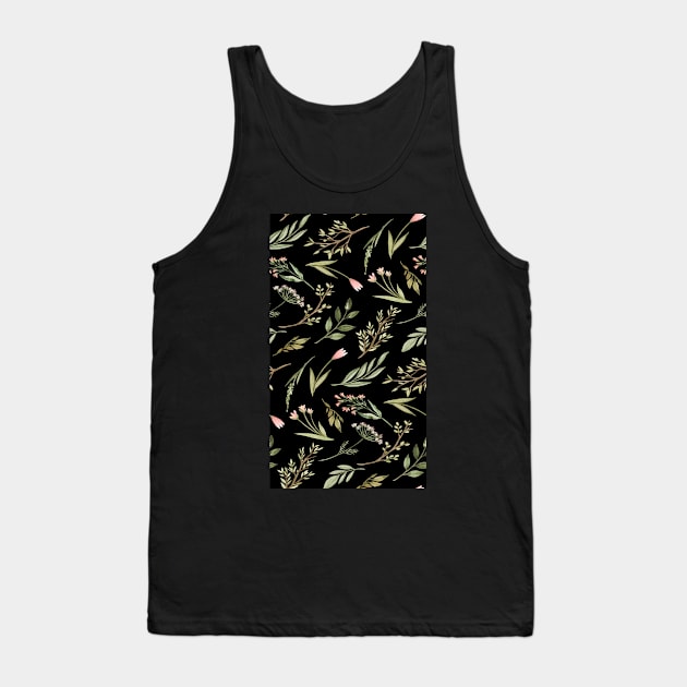 Black Wildflowers Celestes Studio© Tank Top by CelestesStudio